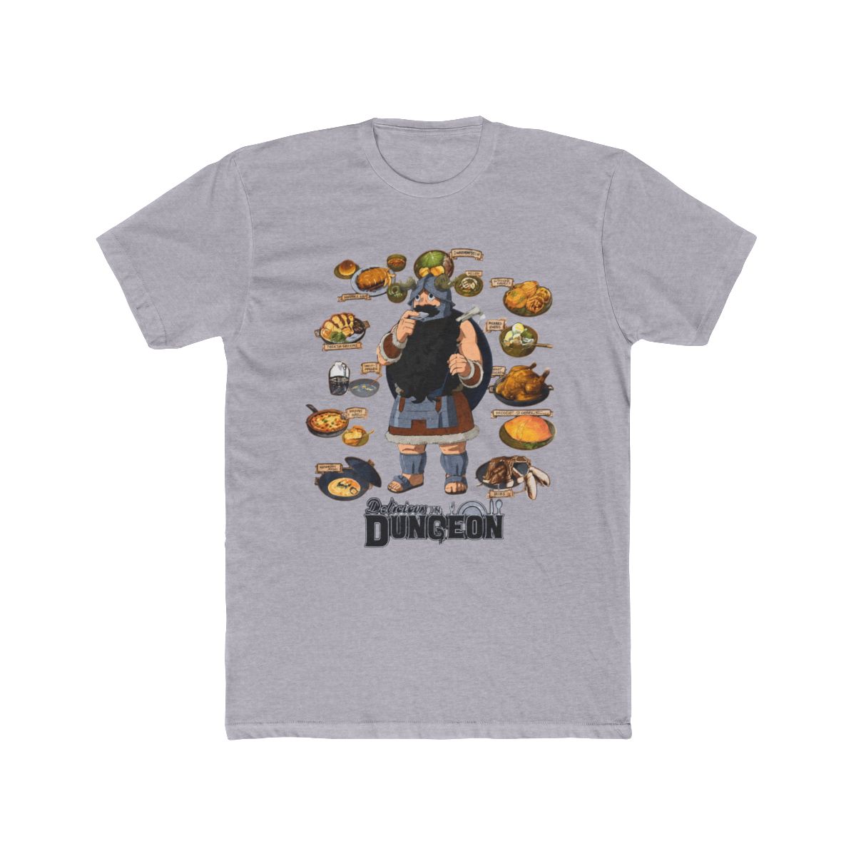 Delicious In Dungeon Senshi Food Collage T Shirt - alternate angle 3, merchandise