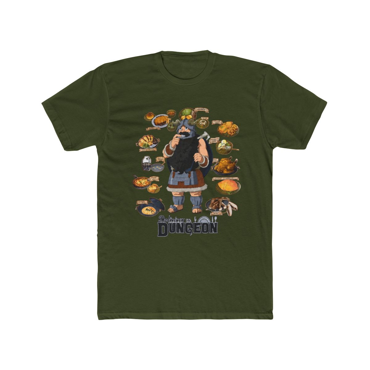 Delicious In Dungeon Senshi Food Collage T Shirt - alternate angle 4, merchandise